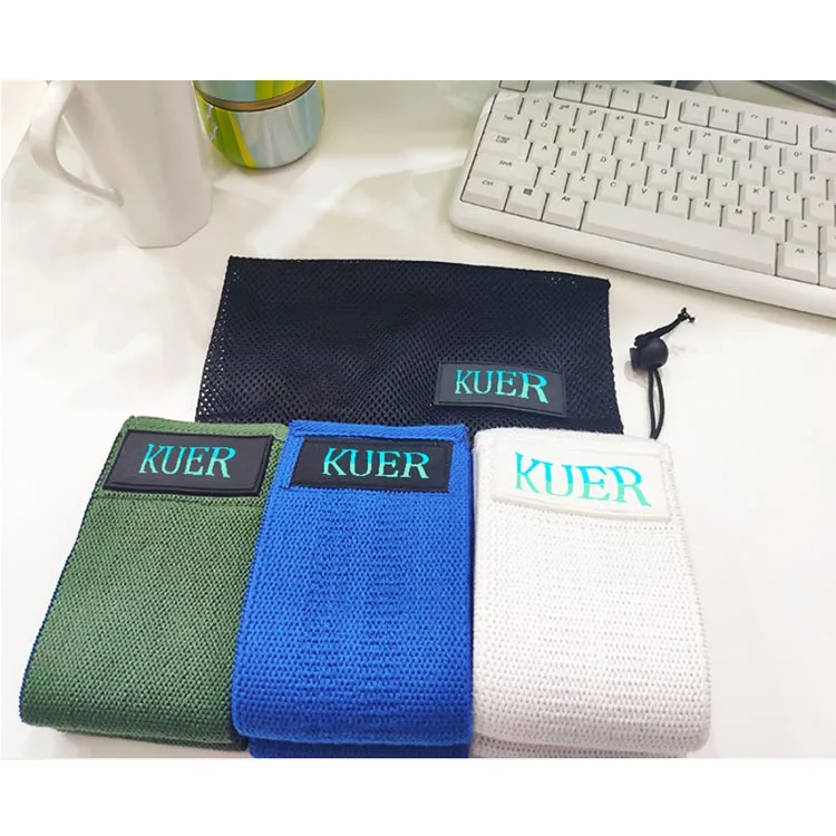 

3pcs Pack custom Label Blue Green White Exercise Hip Circles Band Fabric Resistance Bands, Customized