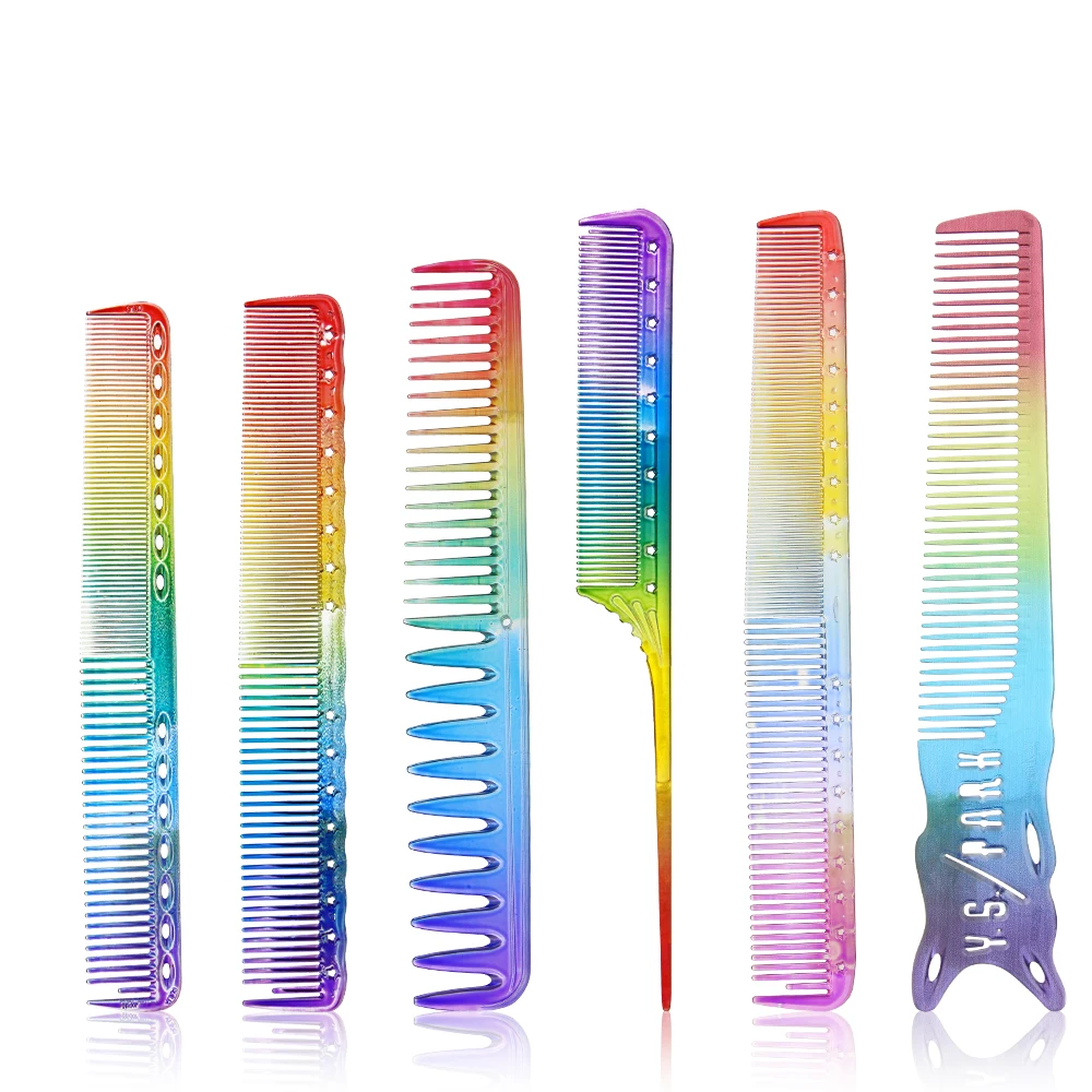 

Masterlee Hot selling professional barber comb magic rainbow series hair cutting comb, Rainbow color