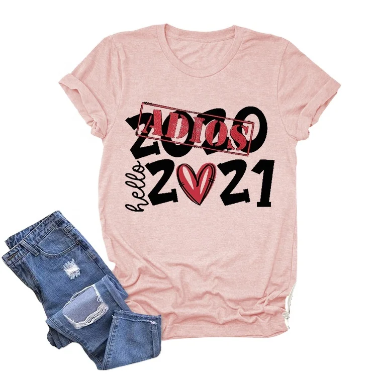 

2021 fashion ladies spring trendy casual short sleeve for women Love printed T-shirt, Shown