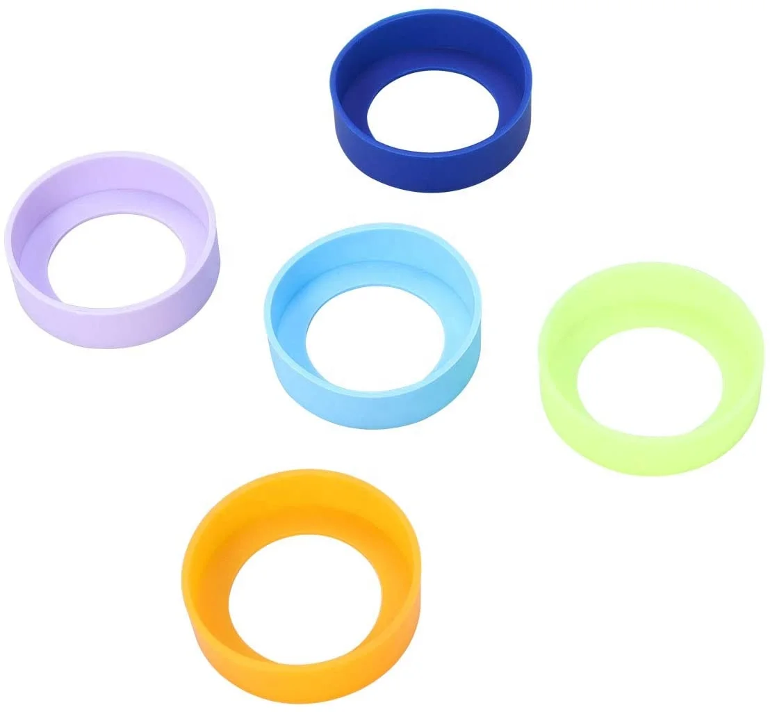 

OKSILICONE Factory Price 80mm 85mm 90mm Silicone Protective Bottle Boot Sleeve Anti Slip Water Bottom Covers, As picture shown