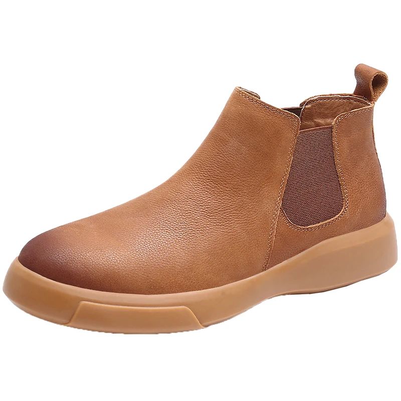 

Fashion Basic Genuine Leather Ankle Boots for Men, Black / brown / kahki / black+fur / brown+fur / black+fur