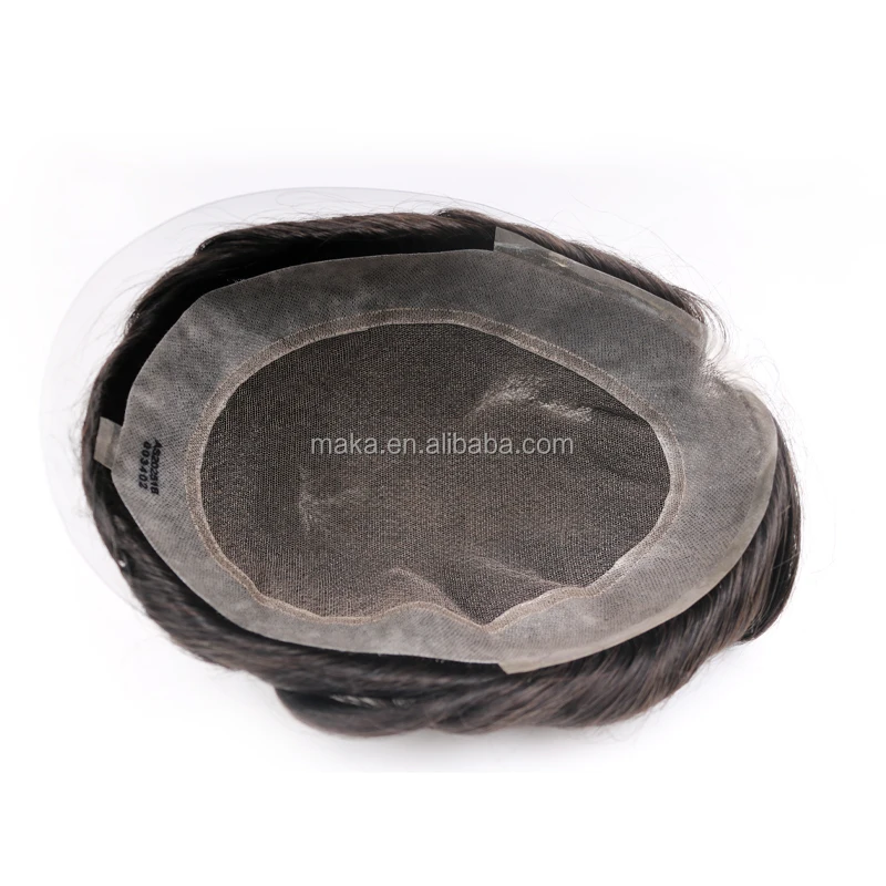 

Toupee For Men Hair Wig 1B# Human Hair Replacement System large stock