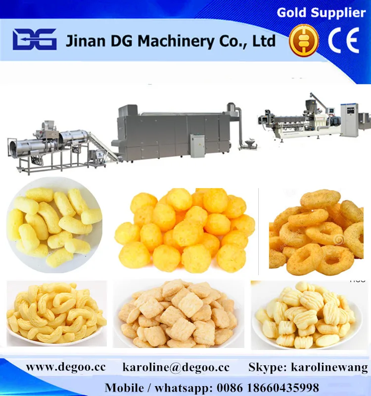 
Corn Puff Snack Food Extruder/Corn Curls/Cheese Ball Process Machinery Making Machine 