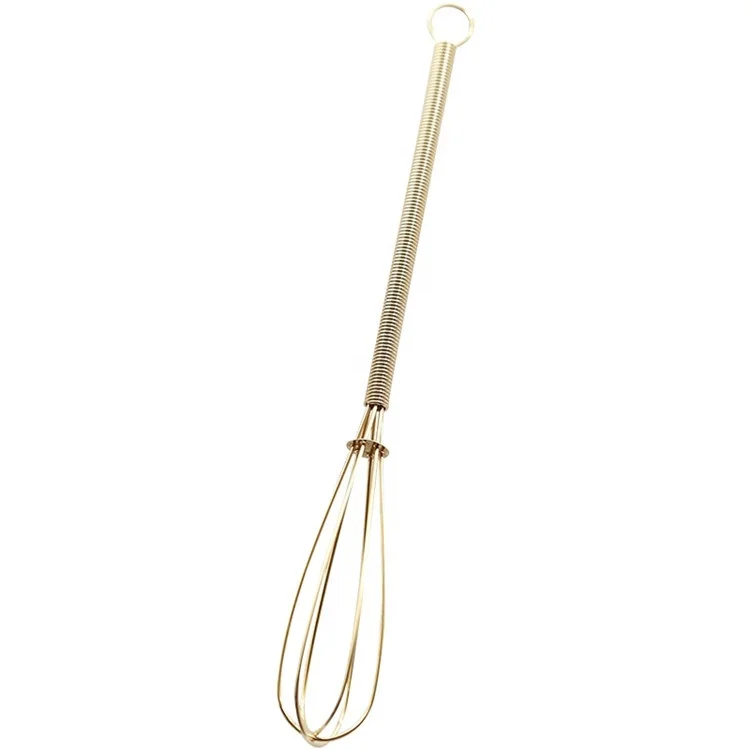 

Amazon small steel handle gold mini wire whisk with 10cm 12cm 14cm 18cm, Customized