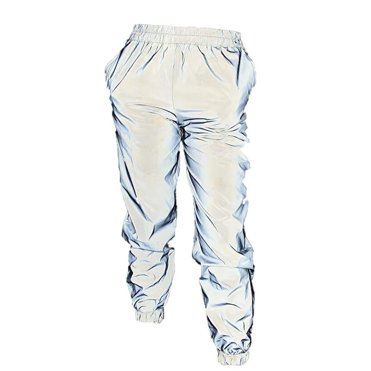 

ZUJA New Women High Visibility Glow Rainbow Reflective Pants, Grey