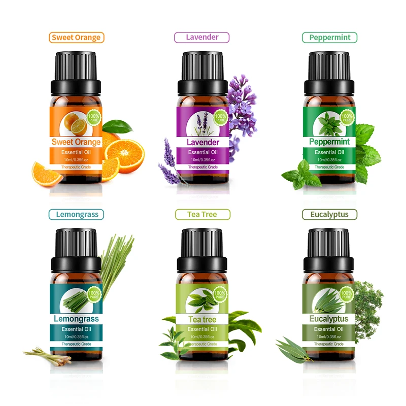 

10ml Bottles Essential Oil Set Private Label 16PCS Organic Body Massage Oil Natural Lavender Plant Oil for Skin Care