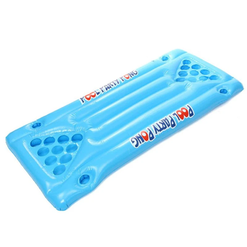 

hot selling Pvc Large Inflatable Floating Beer Cup Pool Party Pong table With cup holders, Blue, see picture shown