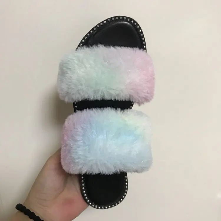 

faux fur slides slippers for women summer slides footwear hot sale women shoes slides slippers rubber shoes men and woman, Customer's request