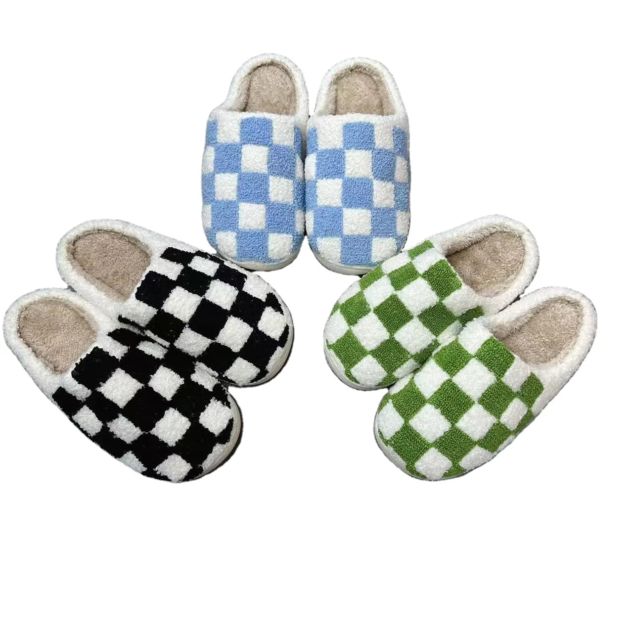 

NEW Styles 2023 Inventory American Size Women Shoes Various Style Strawberry checkered Design Home Happy Face Smile Fur Slippers