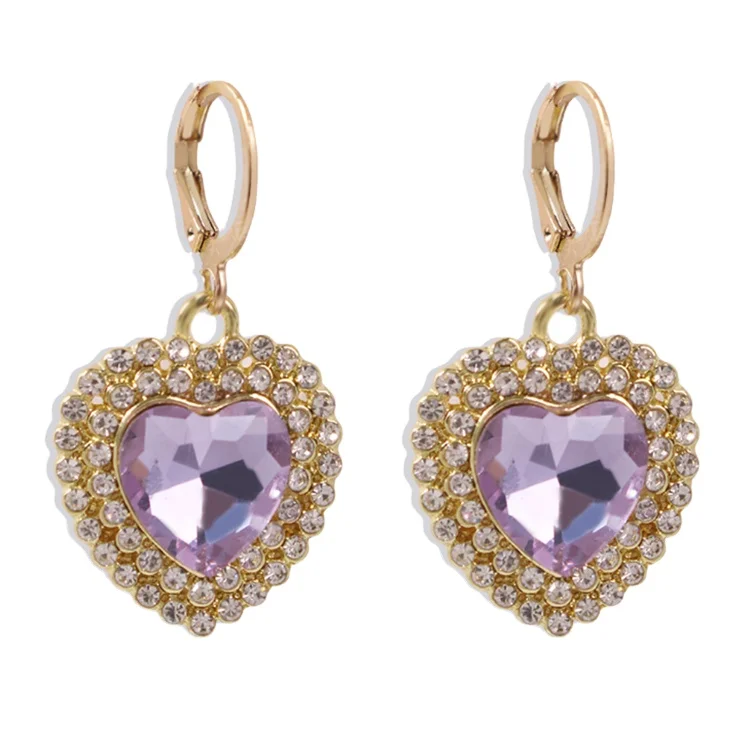 

Hot sale New gemstone Earrings Jewelry women Gift heart Shape Design charm Fashion Earrings women Jewelry, Same as picture