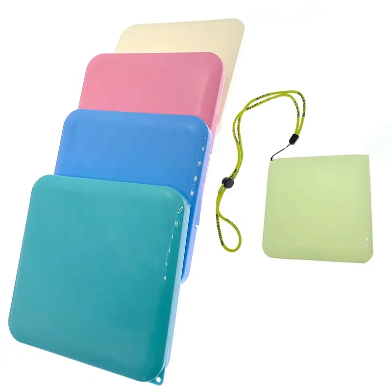 

Face Mask Holder PP Portable Storage Box For Face Mask Can Contact Lanyard Strap, White, blue, pink, green,teal etc.