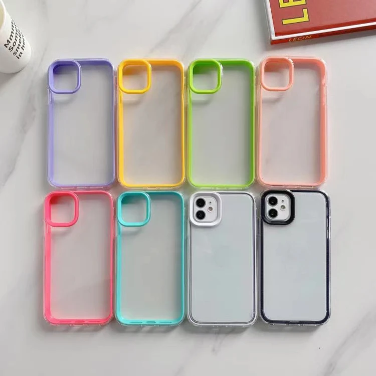 

Great Style Candy Color 3in1 Detachable Style Ultra Thin Transparent TPU PC Mobile Cell Phone Back Cover Case For Iphone 11 Pro