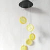 Solar color lemon interior LED wind clock lights solar garden decoration