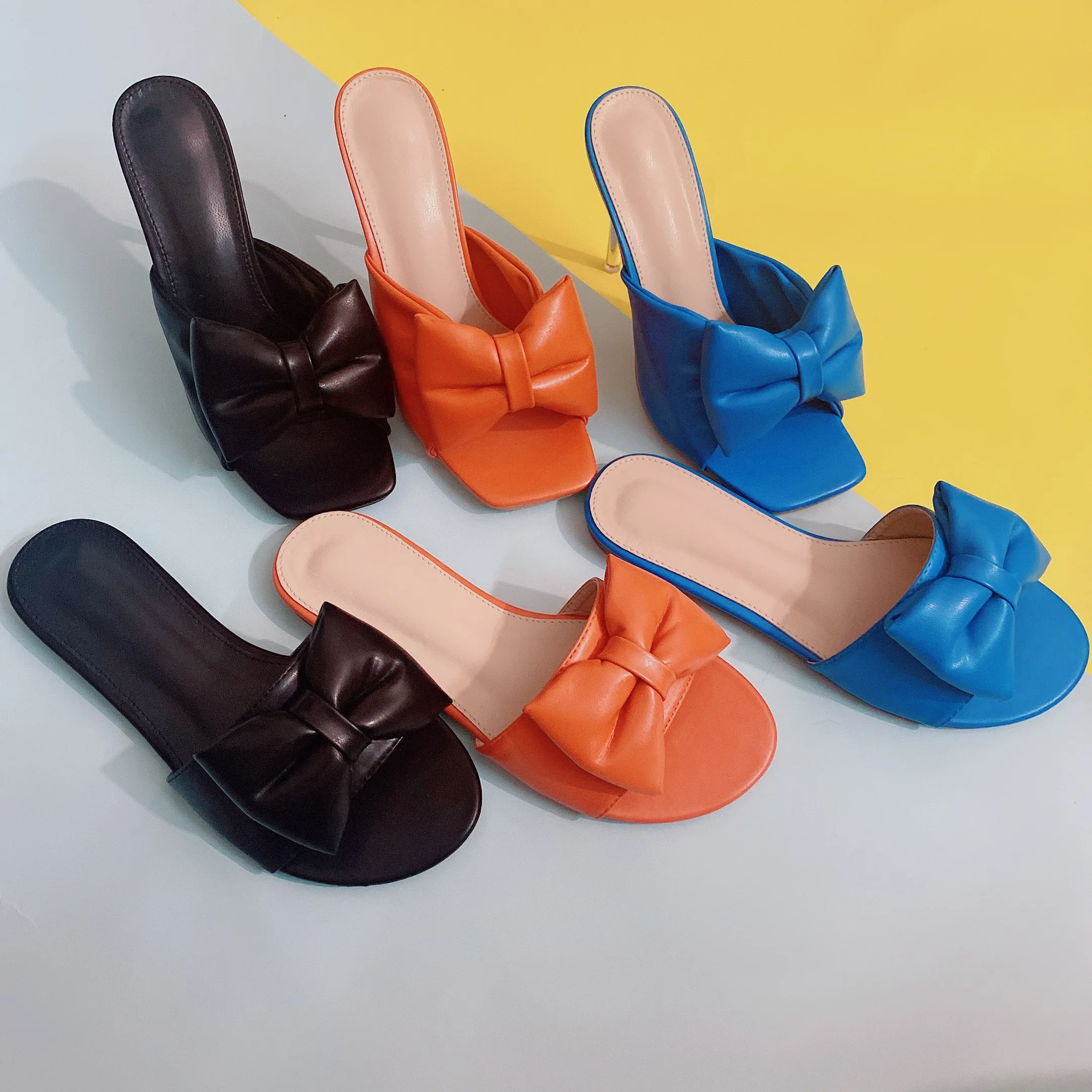 

2021 Air Cargo Shoe set heels and slipper women sandals, Black nude