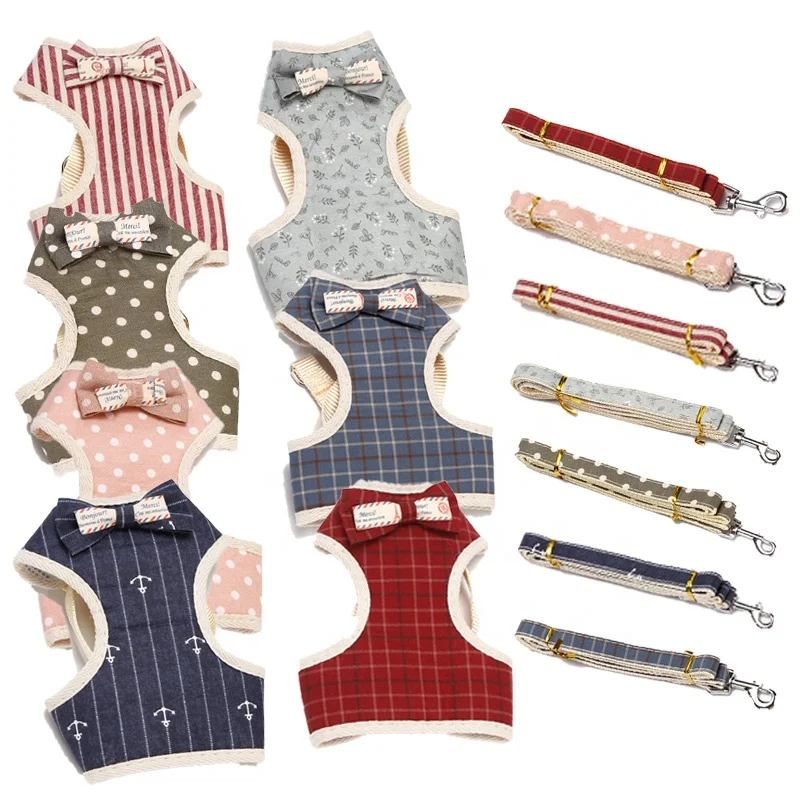 

Small Dog Lightweight Vest-Style Chain Chest Back Strap Pet Products Pet Collars And Leashes For Cats And Dogs, Blue and red and pink and green