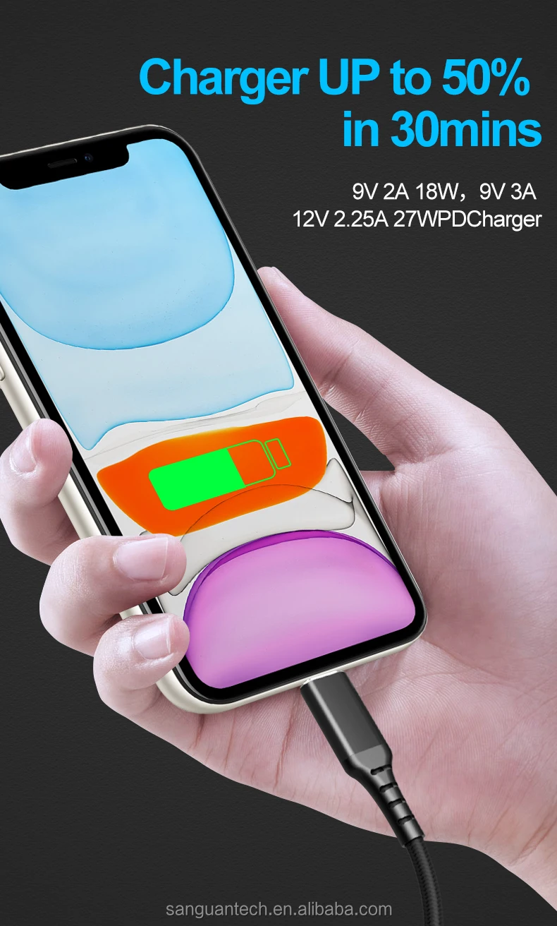 Mfi Certified Lightning Cable Pd 18W C94 Chip Usb Type C To Lightning Cable Fast Charging For Iphone 12 Ipod Ipad - ANKUX.COM