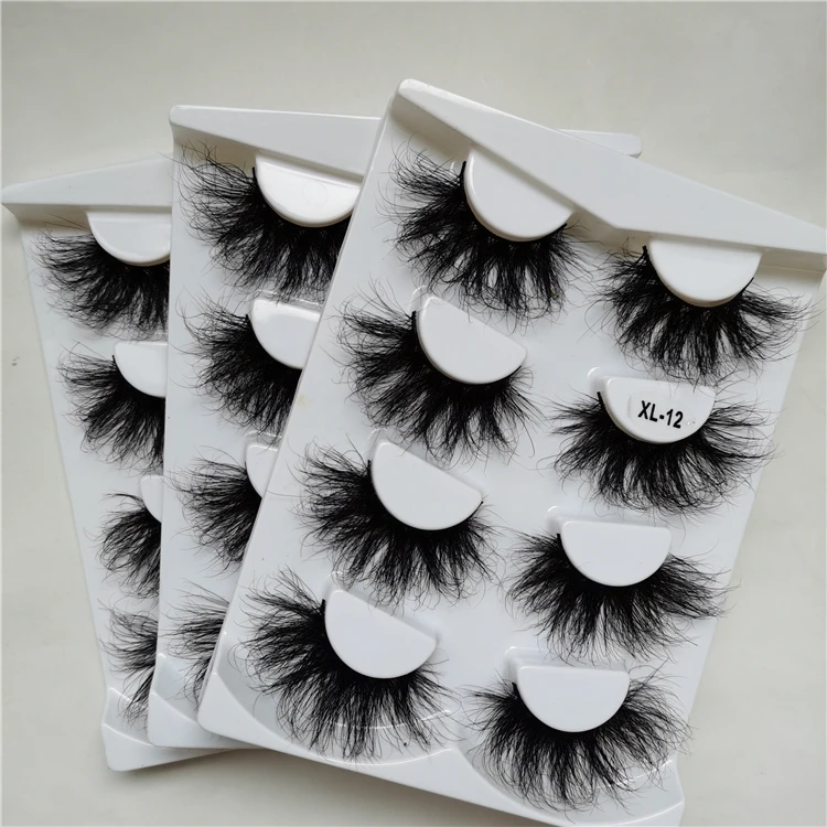 

free box dramatic thick 3d 5d mink eyelashes 25mm fluffy mink lahes private label