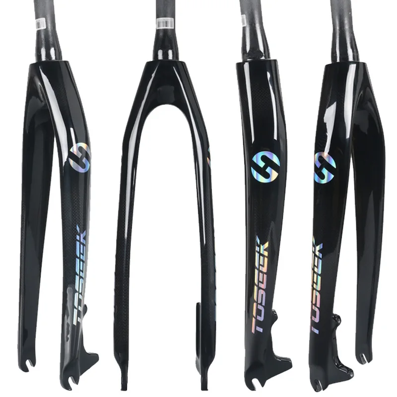 

TOSEEK Carbon Fiber Mountain Bike Fork Tapered Rigid Bicycle Fork mtb 26 /27.5/ 29ER Black Gloss Bike Parts