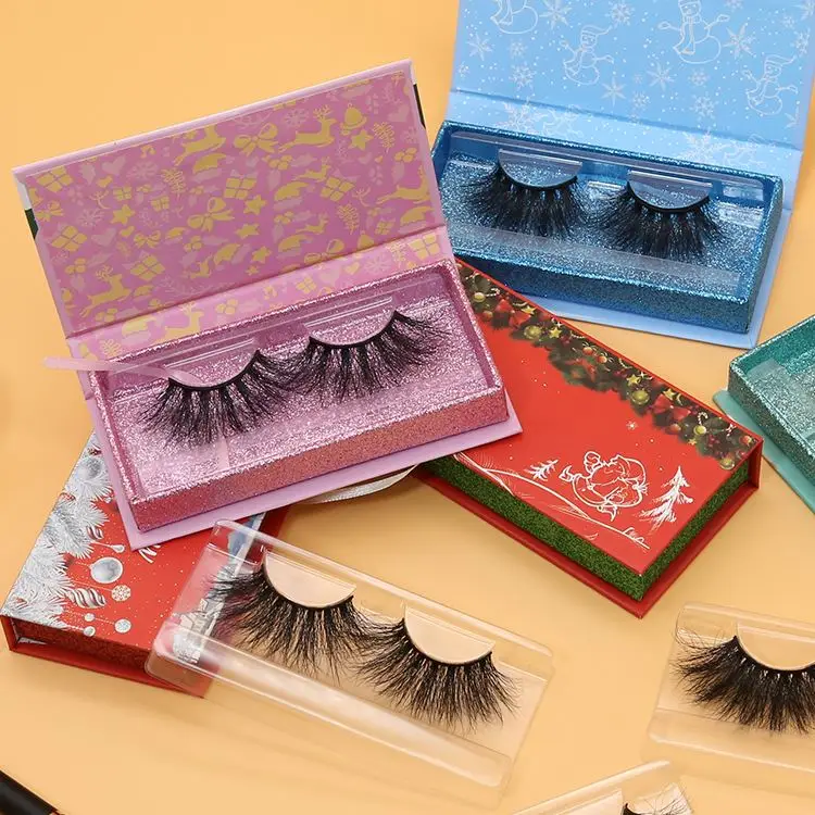 

Wholesale Lash Packaging 25mm 5d Mink Eyelashes Private Label Eyelash Vendor Customized Boxes, Natural black or colorful