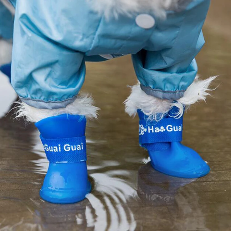 

Amazon Top Seller Anti Scratch Waterproof Silicone Rain Pet Teddy Dog Shoes