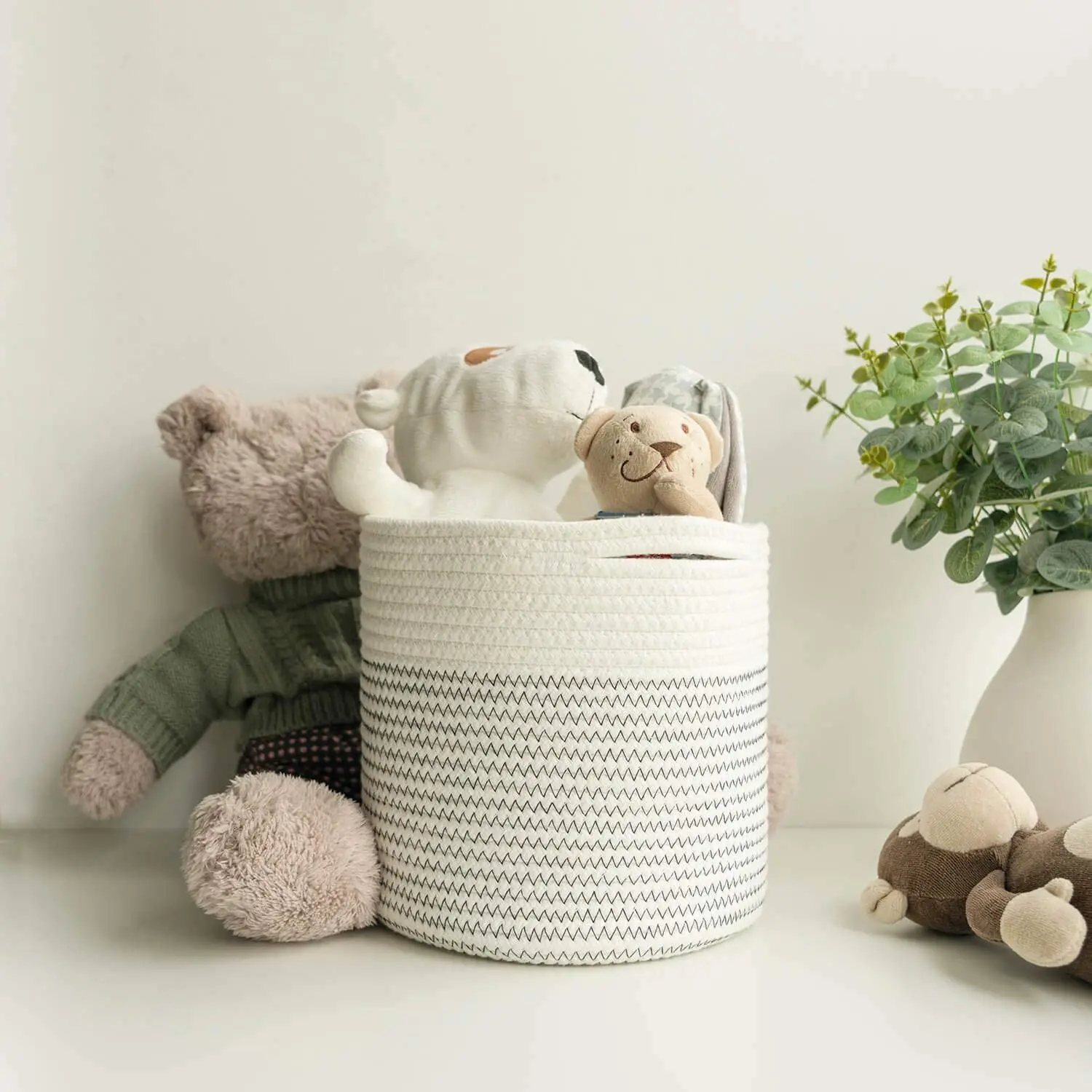 

Factory Direct Selling Cheap And Stylish And Multi-function Nice Large Home Storage Cotton Rope Basket, Customized