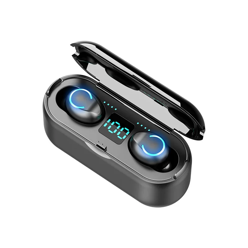 

BT 5.0 Wireless Earbuds With Amazing Sound And Rich Bass Wireless Earbuds F9 BT Waterproof 5.0, Black,white