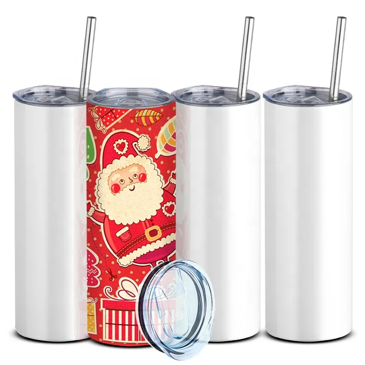

Wholesale Stainless Steel 20Oz Tumblers Double Wall Insulated Straight Water Cup Wine Sublimation Tumbler With Lids And Straws, White