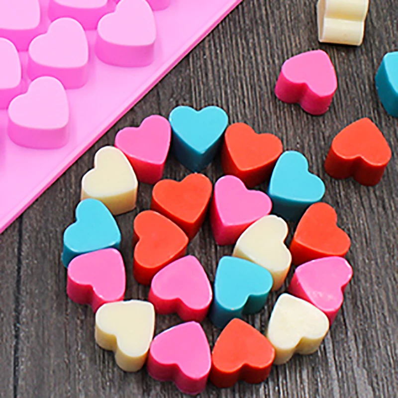 

DUMO 55 Holes Pink Heart Cake Mould Chocolate Gummy Molds Silicone Candy Mold Silicone Ice Cube Tray Nonstick Baking Tool