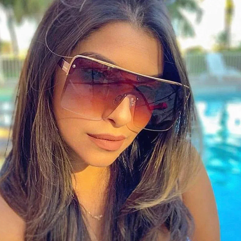 

Brand one piece oversized design shade sunglasses women fashion ins sun glasses sunglasses 2020