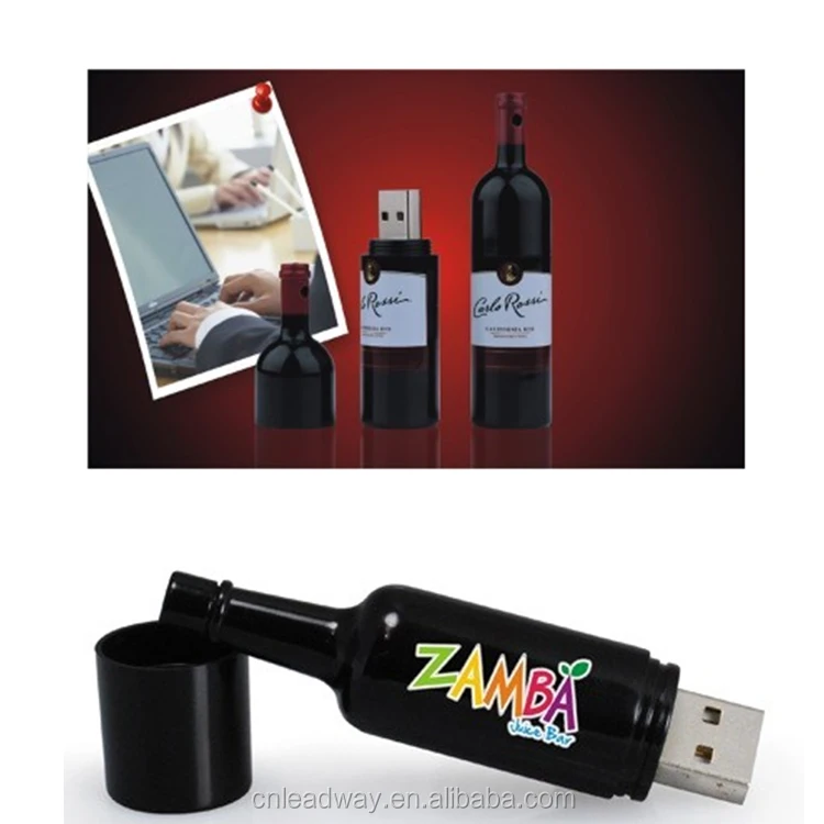Plastic wine bottle shaped promotional gift Usb 2.0 Flash Drive - ANKUX.COM