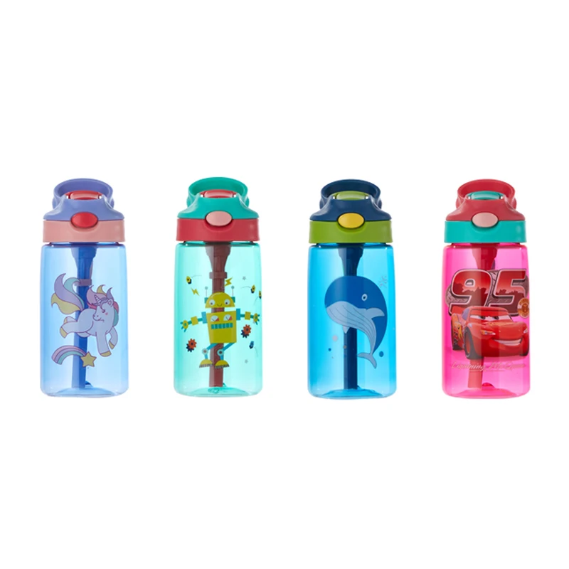 

Hot Selling Cartoon Water Bottle Logo Customized Drinking Cup Kids Water Bottle With Straw