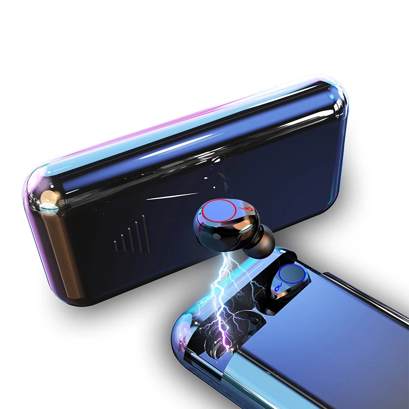 

2020 new music mini hifi 10000mah charge case earphone, Black/white