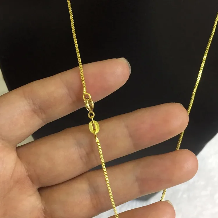 

Fashion jewelry italian design women's 18k gold plated box chain necklace bulk