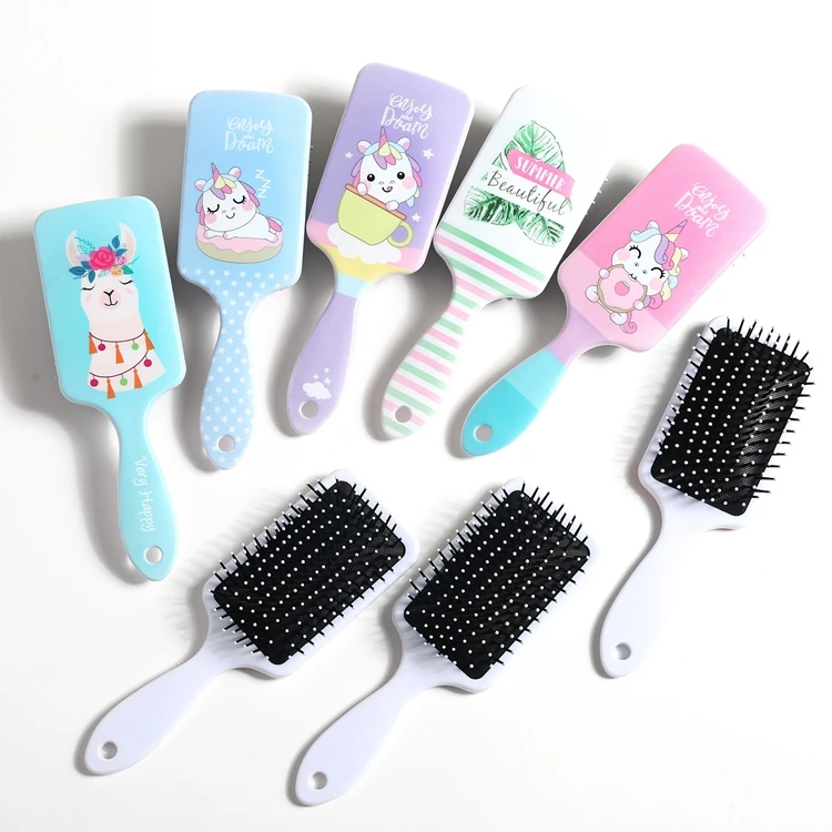 

MOQ 10pcs square plastic steel suhair comb wig brush with logo