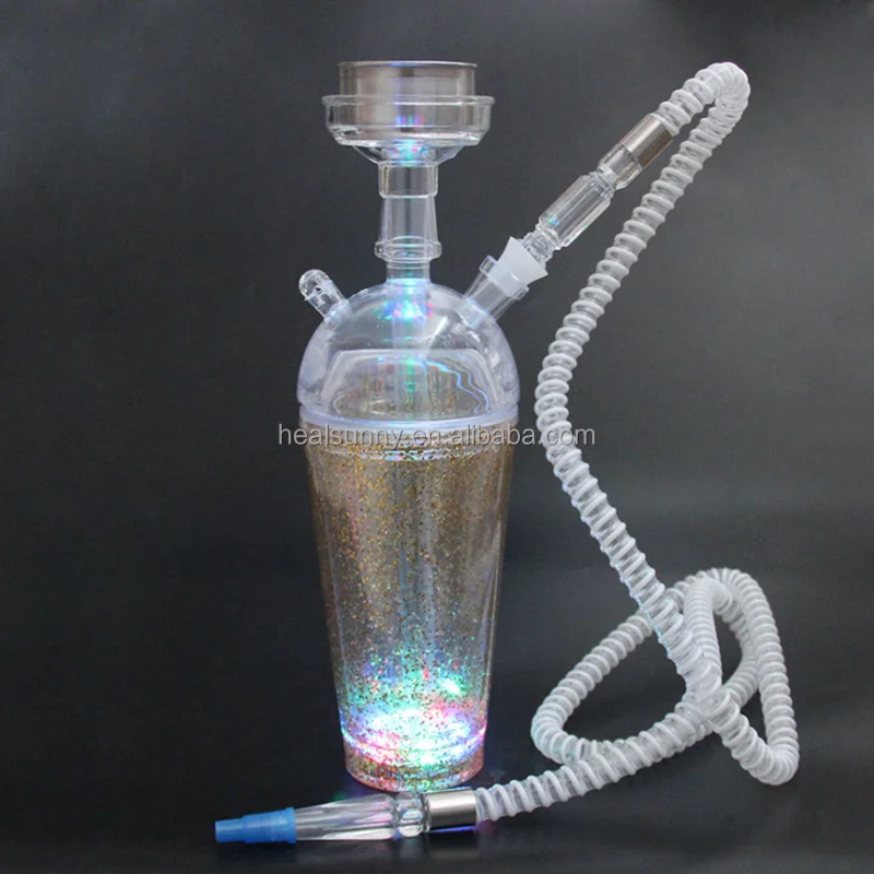 

Custom Mini Shesha Hooka Led Light Chicha Portable Plastic Acrylic Cup Set Shisha Hookah, Assorted colors