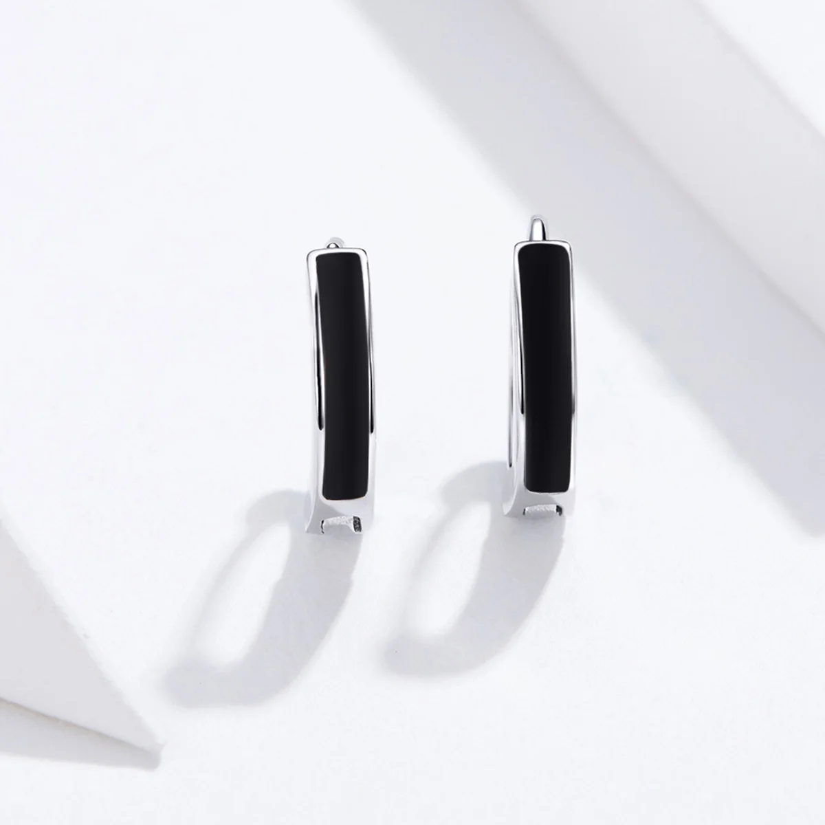 

Customized Simple Black Line Hoop 925 Silver Earrings For Women 2020