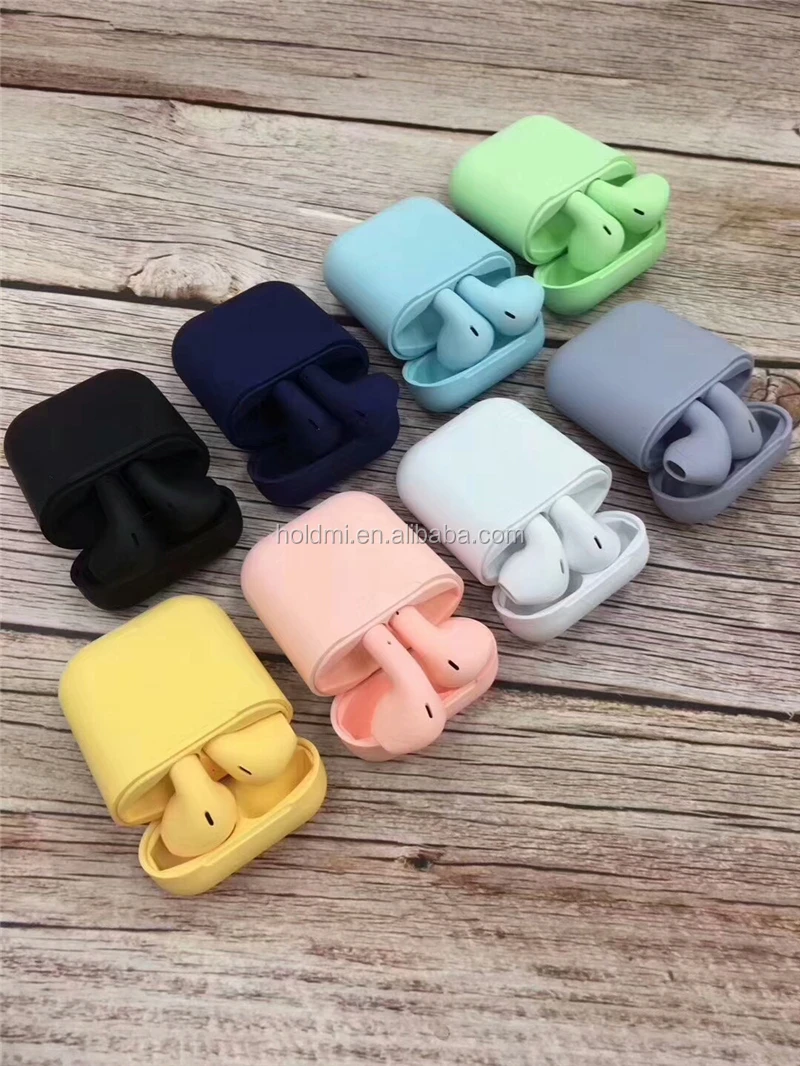 Hot sale red color wireless earphone inpods 12 macaron i12 TWS Blue tooth earbuds for iphone and samsung - ANKUX.COM