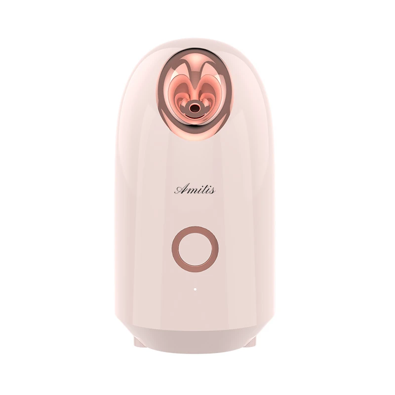 

Most Popular Household hot mist Nano Ionic Face Humidifier Warm Steam Deeply Skin Moisture Facial Steamer, White pink