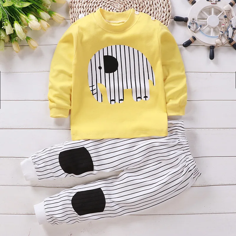 

2020 New autumn spring&winter100%cotton long sleeves baby clothes sets Unisex Kids Clothing Sets boys