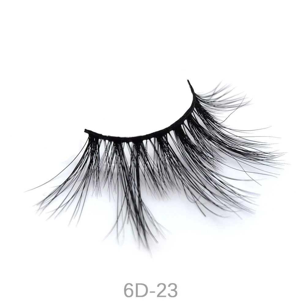 

qindao 25mm individual 6d mink eyelashes with kraft paper eyelash box, Black