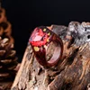 Hot sale beautiful handmade dried flower shell epoxy resin wood rings for women