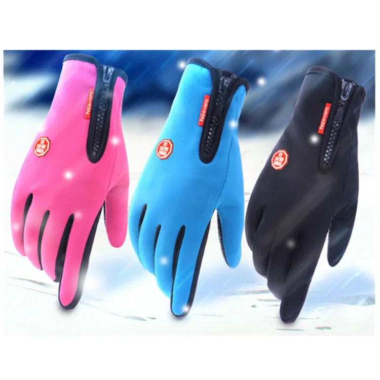 

Outdoor Cold Weather Touchscreen Windproof Sports Skiing Cycling Running Winter Warm Gloves for Hiking, Black, pink, blue