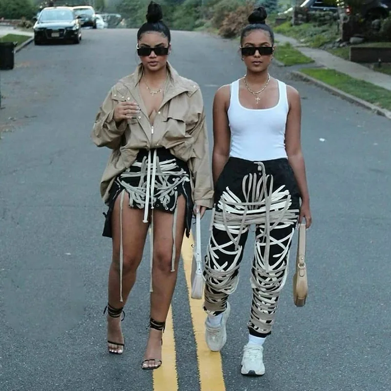 

Free Shipping C11152 - women casual fashion new trendy strap pants