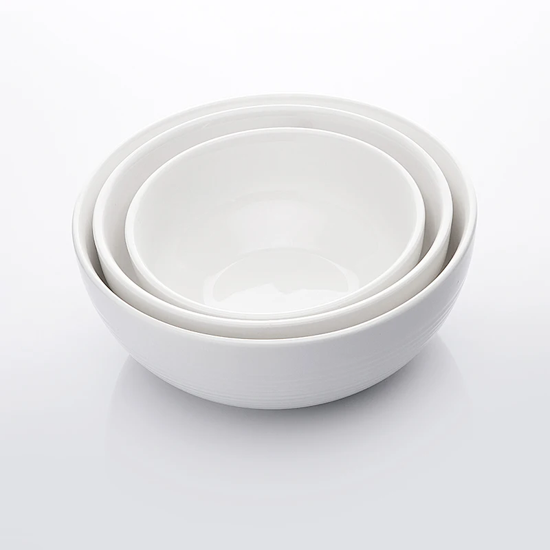 

Hotel & Restaurant 4/4.5/5/6/7/8/9 Inch White Shiny Porcelain Soup Bowl Salad Bowls Ceramic