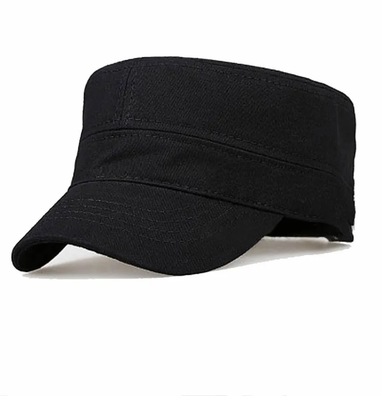 

Plain Custom Flat Top Military Caps And Hats/ Army Cap Hat 100% Cotton Dad Cap