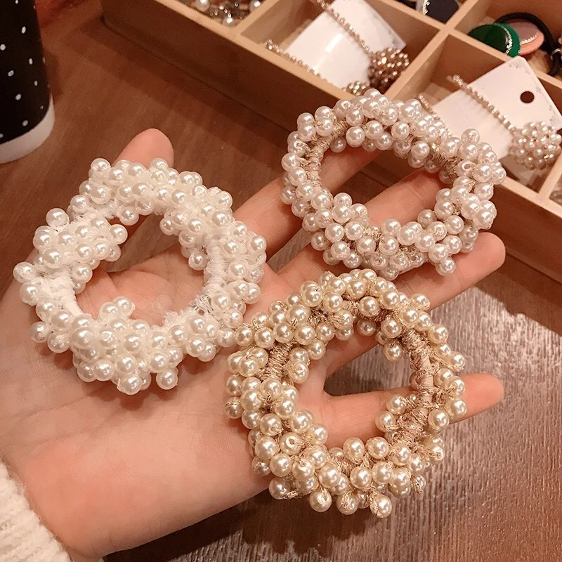 Fashion elastic hair band Pearls hair band women daily hairbands