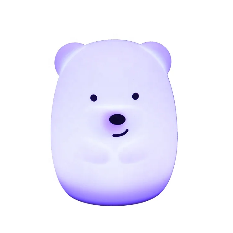 Little bear led novelty flashing colorful baby night light for bedroom