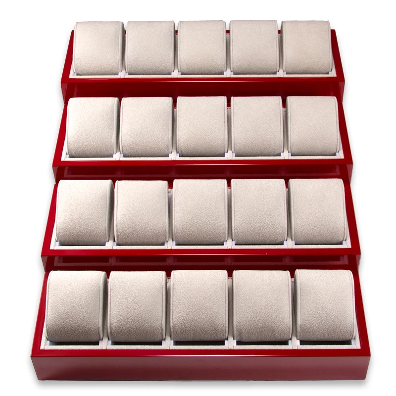 

New Style Red 10/20 Slots Watch Collective Organizer Box Luxury Piano Lacquer Watch Display Case Watch Organizer tray