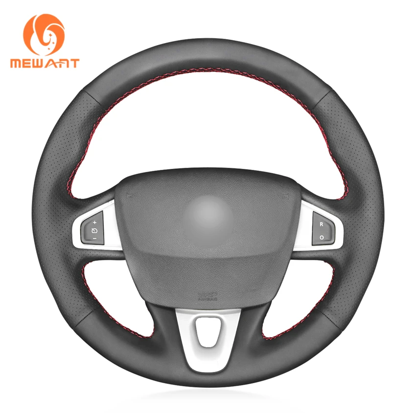 

New Arrival Custom Black Leather Car Accessories Hand Sewing Steering Wheel Cover For Renault Megane 3 (Coupe) RS 2010-2016