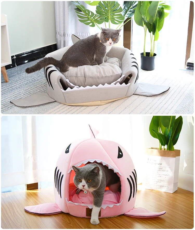 Canopy Washable Raised Fancy Sofa Shark Pet Cat Bed Luxury Cat Dog Pet House for Sale